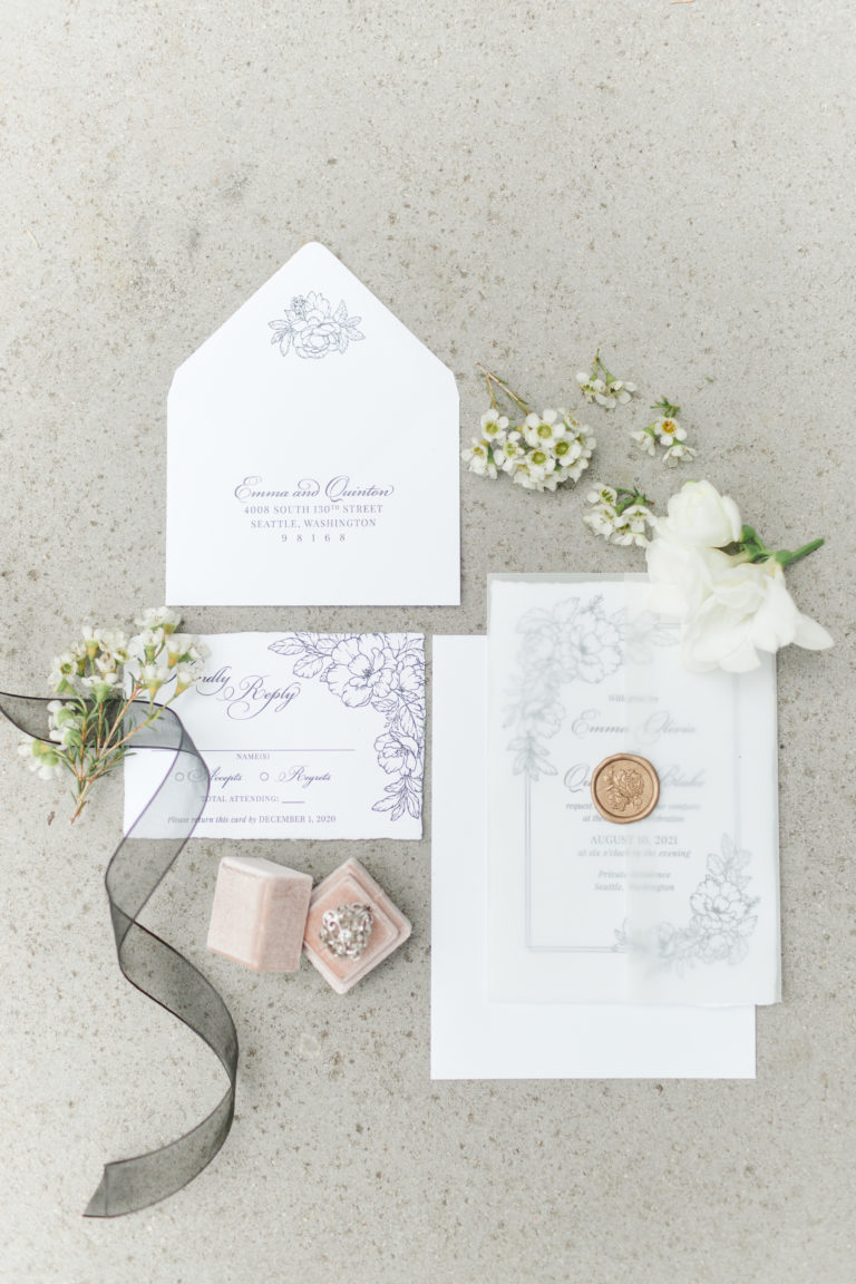 Modern greenery wedding invitation suite