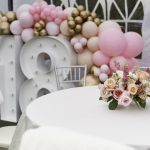 Tacoma Birthday Party decor balloons and girly florals