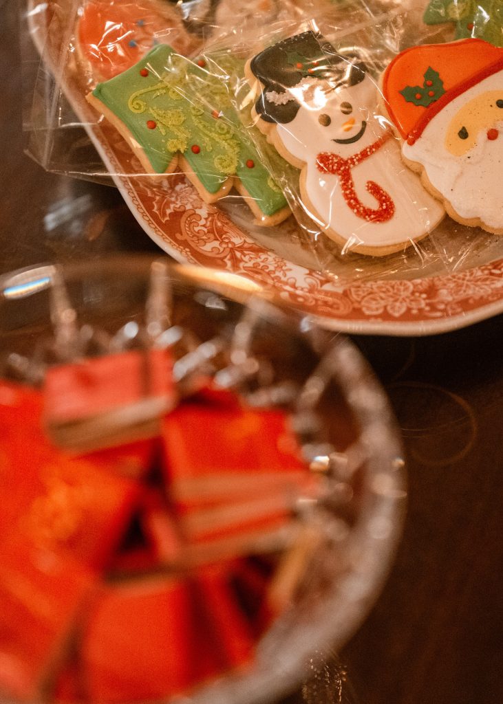 kelley farm event planner coordinator christmas holiday matchbooks cookies vintage event design